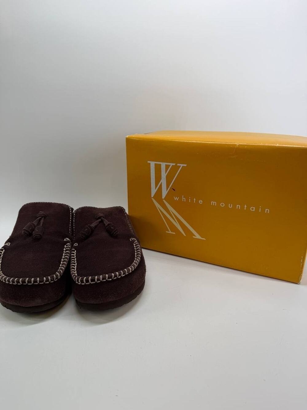 White Mountain Gabby Men's Suede Moccasin Slippers Brown Tassel Size 11M